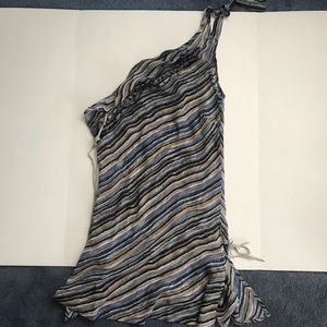 Sheer one shoulder blouse